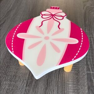 Pink Decorative Holiday Ornament Footed Stand - Home Holiday